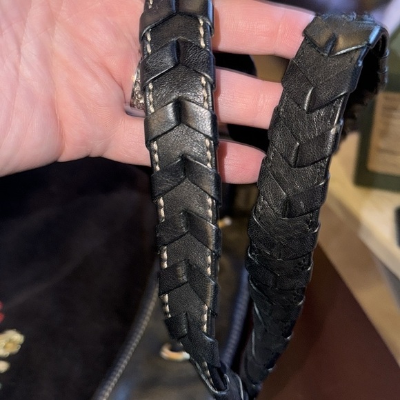 Vintage Black Juicy Couture Tote Bag Purse Handbag Daydreamer Floral Y2K - Picture 10 of 14